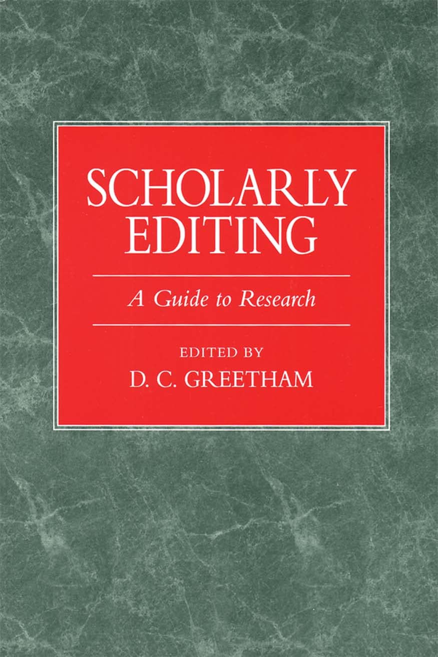 Product Image: Scholarly Editing: A Guide to Research