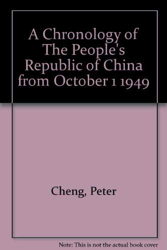 A Chronology of The People's Republic of China from October 1 1949 Books