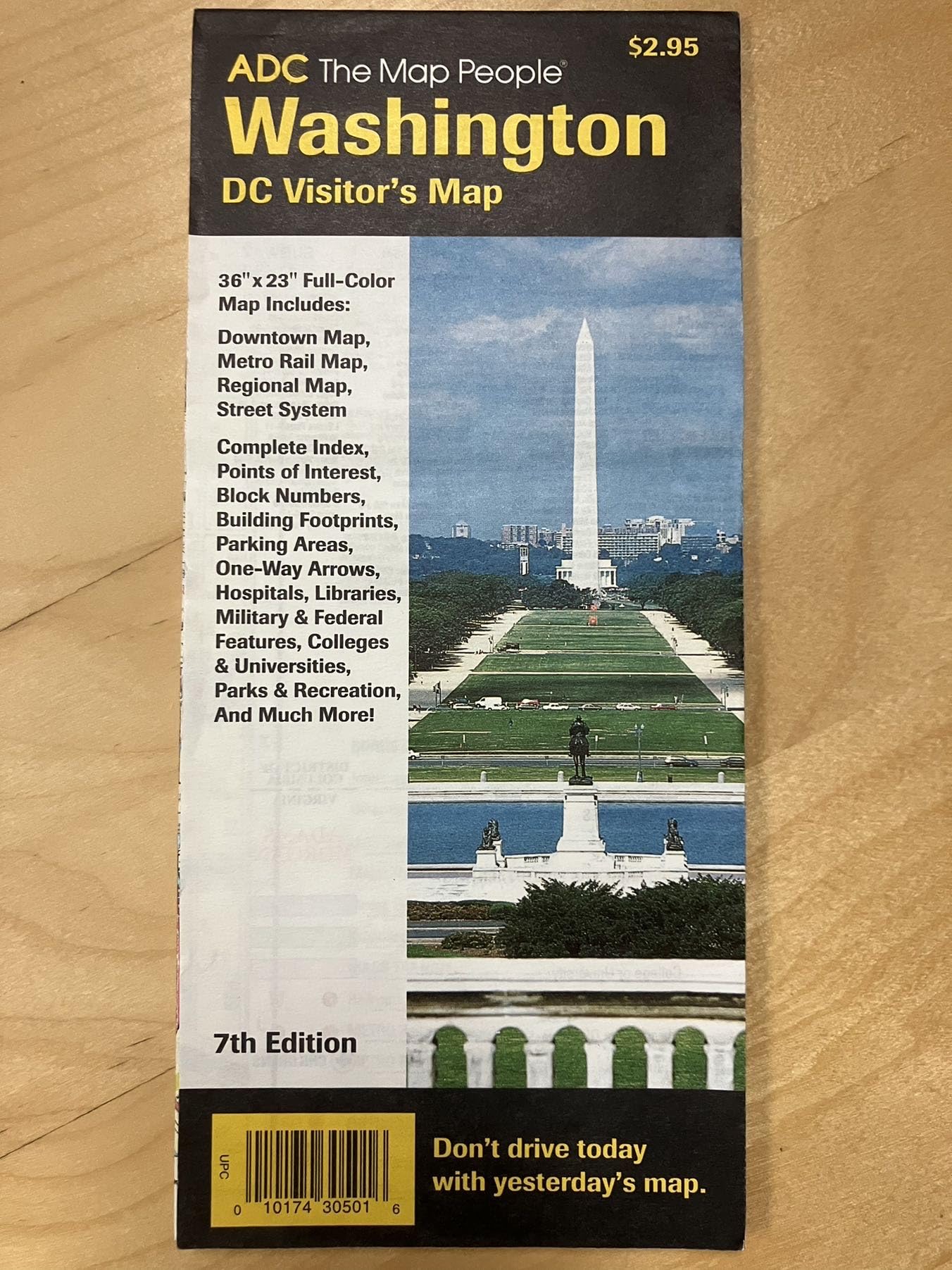 Washington DC Visitor's Map: Includes Downtown Map, Metro Rail System Map, Regional Map, Complete Index ... and Much More: Don't Drive Today with Y (30501) Books