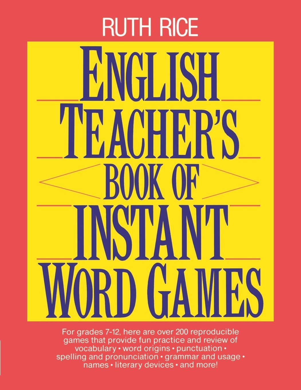 English Teacher's Book of Instant Word Games Education & Training