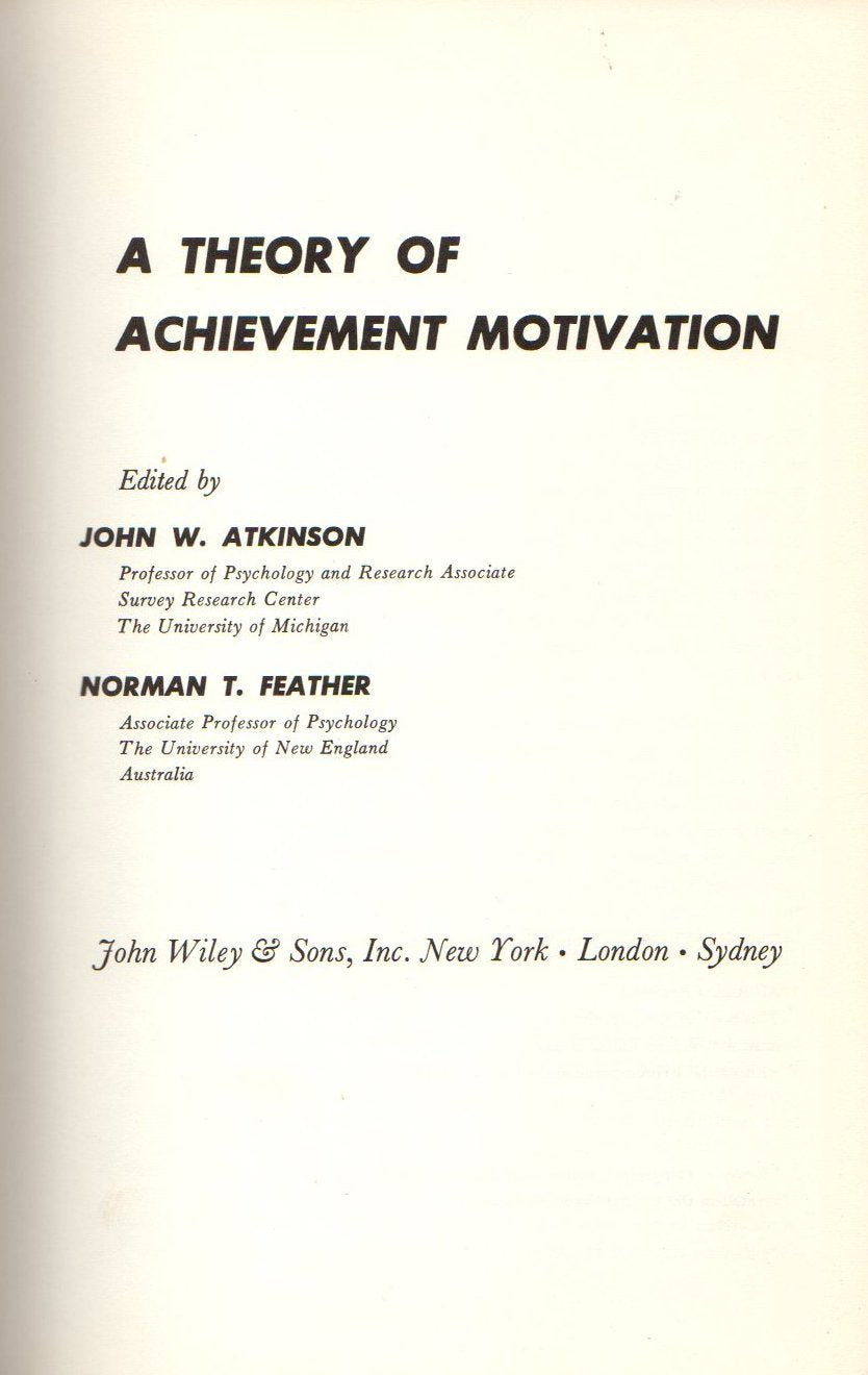 A Theory of Achievement Motivation Business, Finance & Career