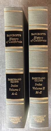 Zamorano Index to Bancroft's History of California Hardcover Books