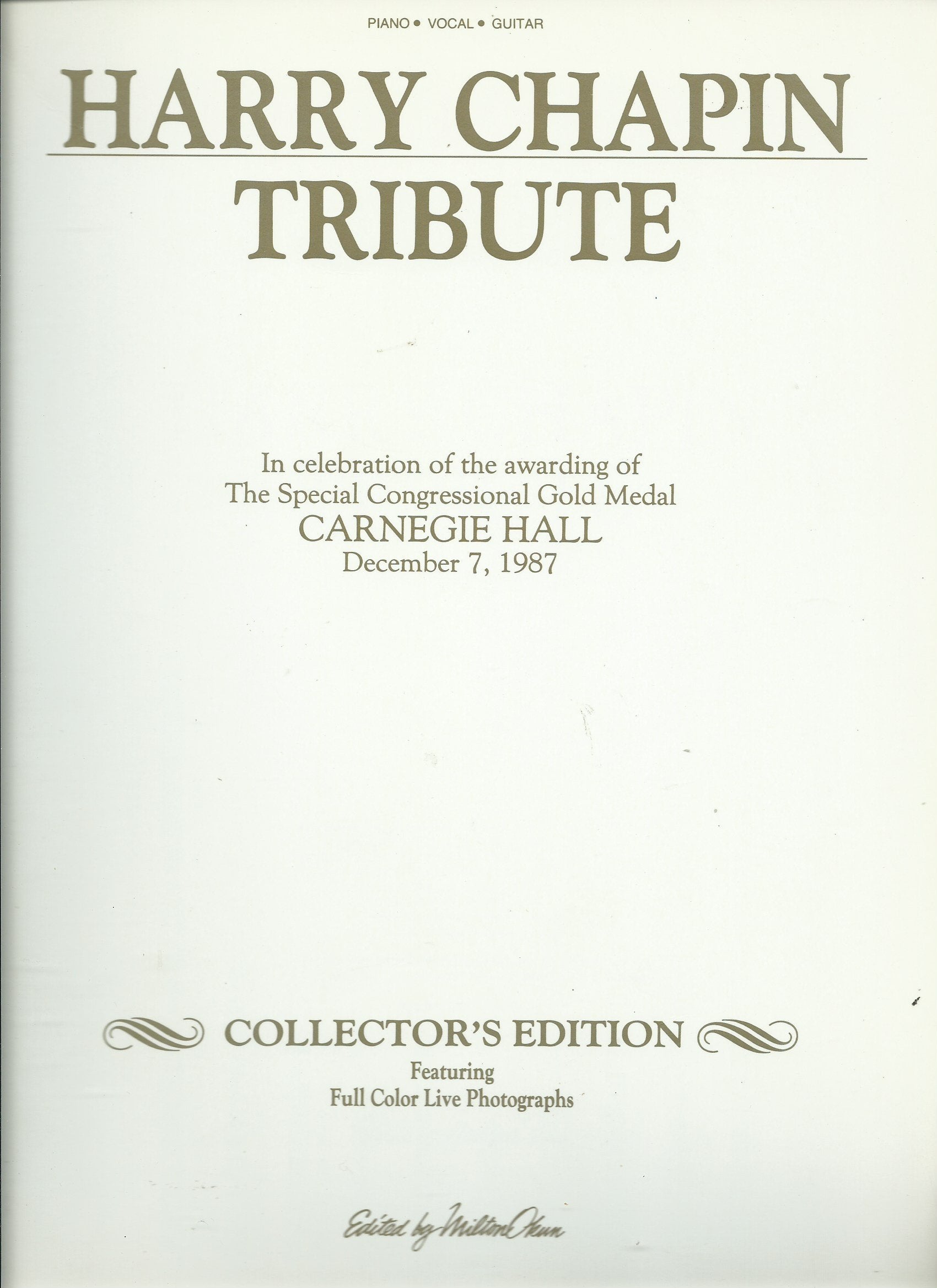 Harry Chapin Tribute: Piano - Vocal Sheet Music