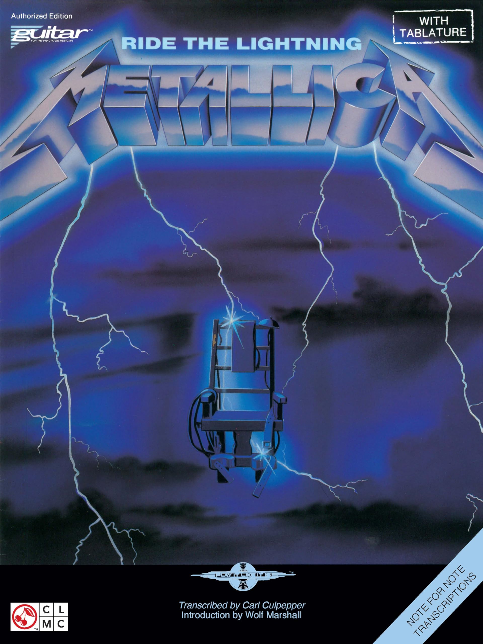 Metallica - Ride the Lightning Guitar Tablature Songbook Sheet Music Including Fade to Black Creeping Death and More Play It Like It Is Series Sheet Music