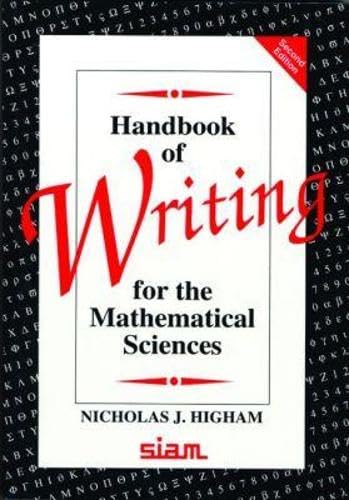 Handbook of Writing for the Mathematical Sciences Media & Communication