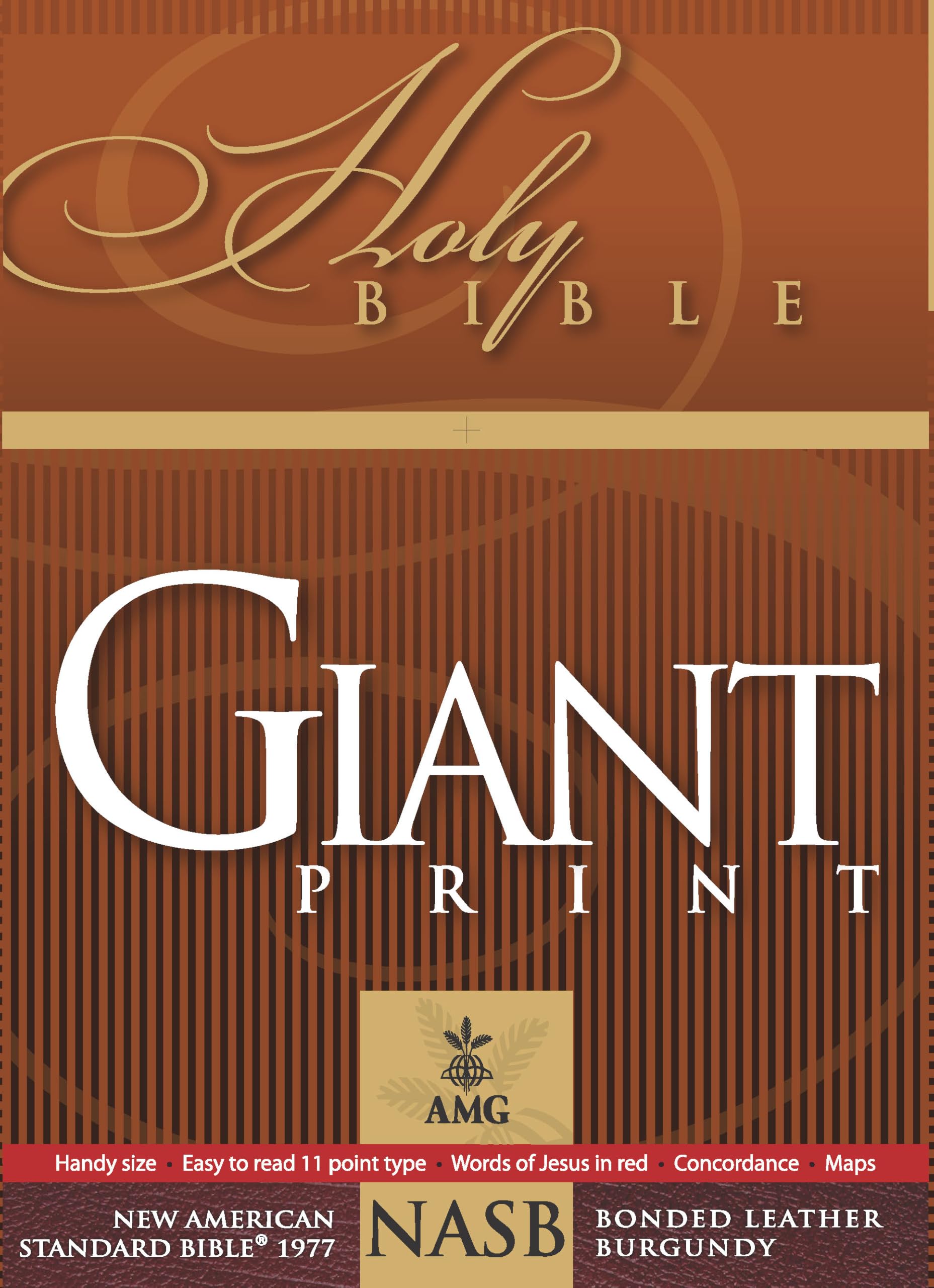 B-NS-AMG BUR RL HANDY SIZE: New American Standard Bible, Burgundy, Bonded Leather, Giant Print, 1977 Edition (Amg Giant Print Handy-Size Bibles) Film, Art & Culture