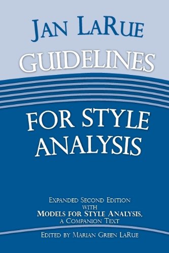 Guidelines for Style Analysis: Models for Style Analysis, a Companion Text (DETROIT MONOGRAPHS IN MUSICOLOGY, Band 57) Arts & Music