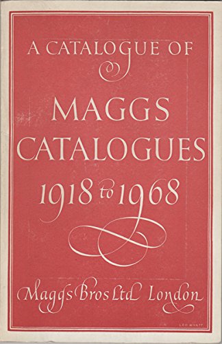A catalogue of Maggs catalogues 1918-1968 Books