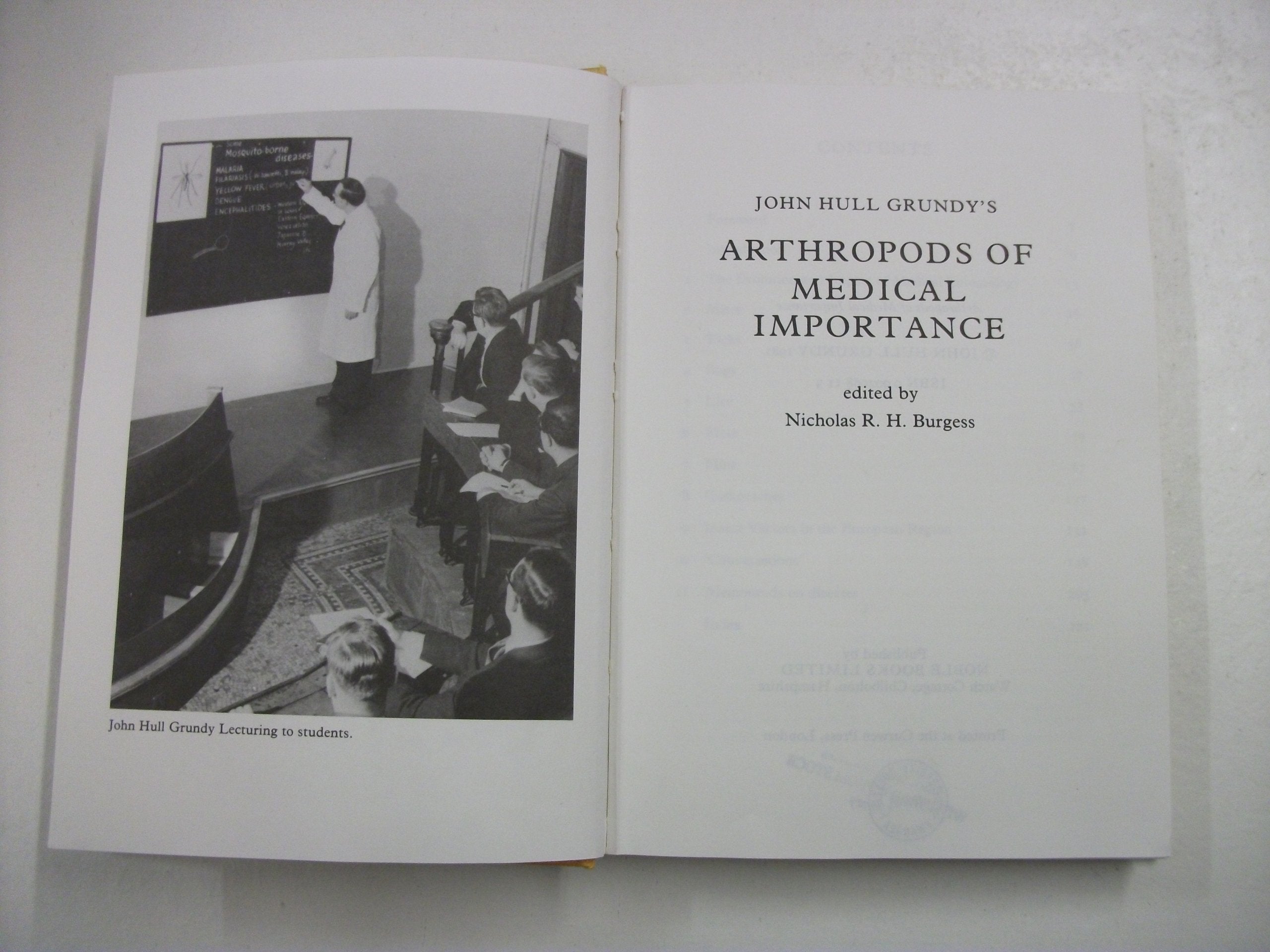 JOHN HULL GRUNDY'S ARTHROPODS OF MEDICAL IMPORTANCE. Books