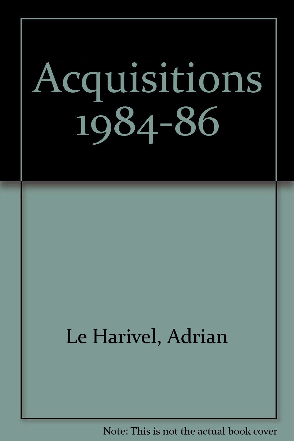 Acquisitions 1984-86 Social Sciences
