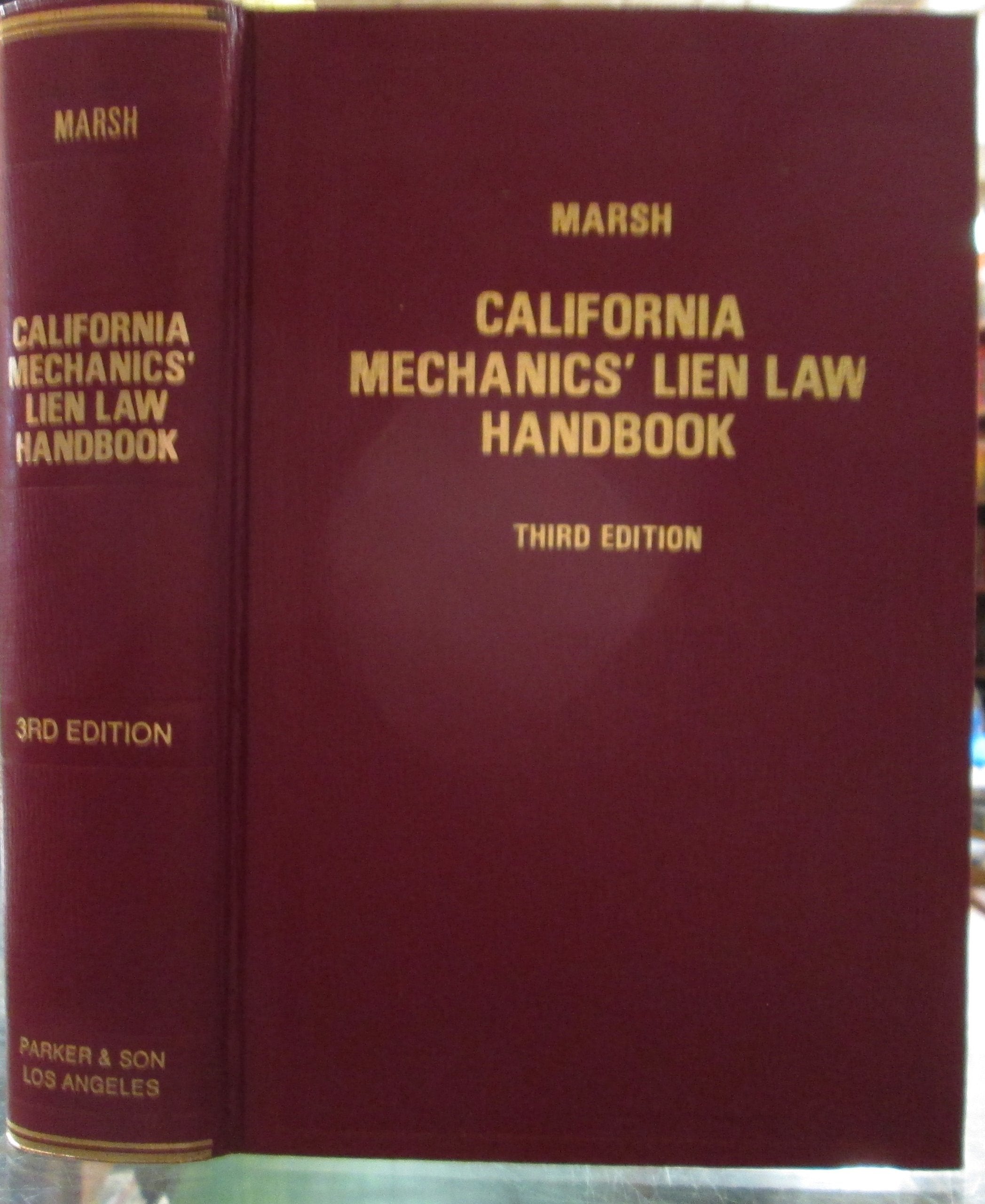 California mechanics' lien law handbook Books