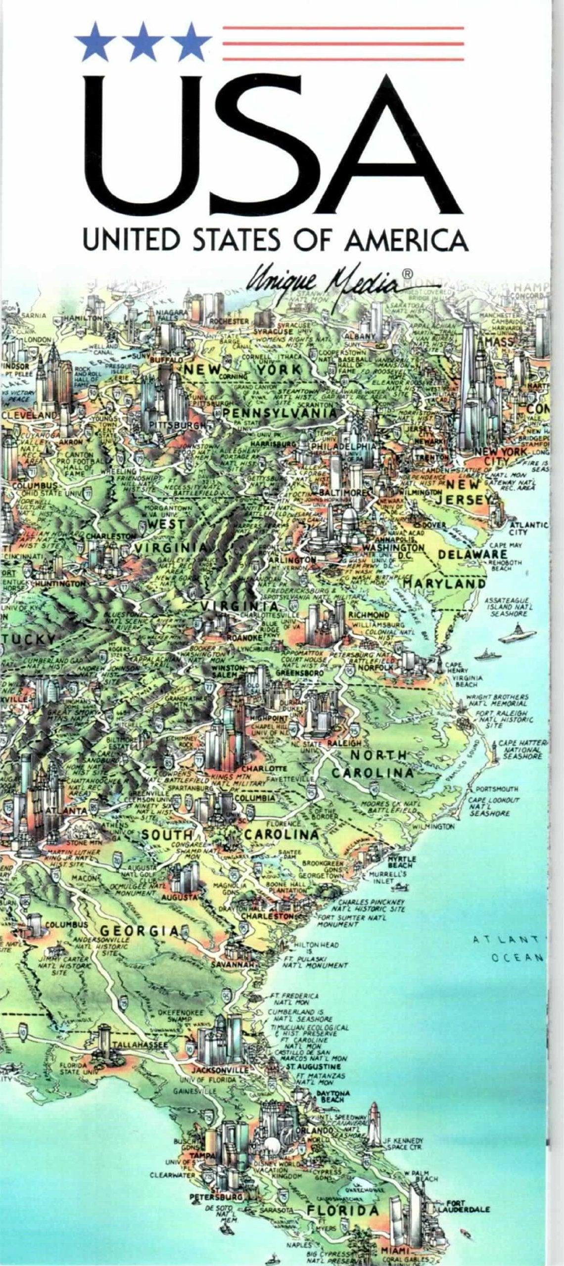 Product Image: Unique Media Map: United States/Folded