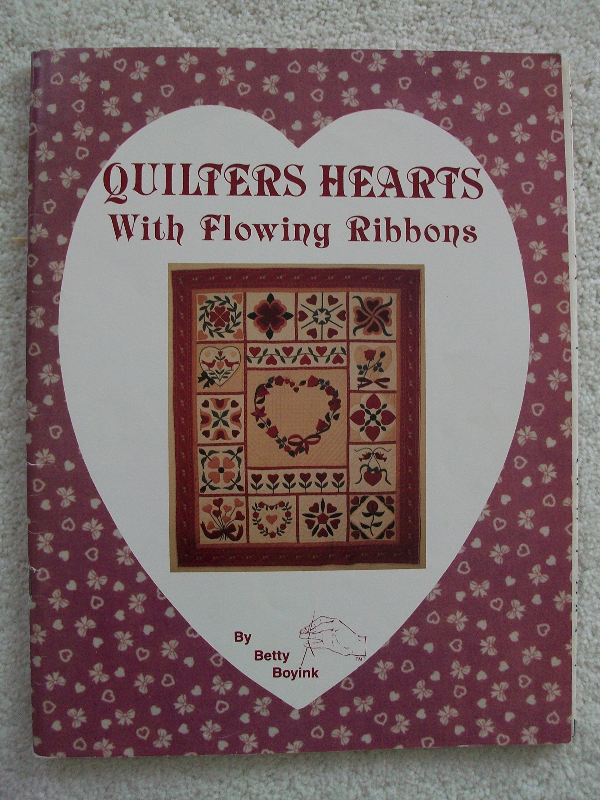 Quilters Hearts With Flowing Ribbons Hobbies & Crafts