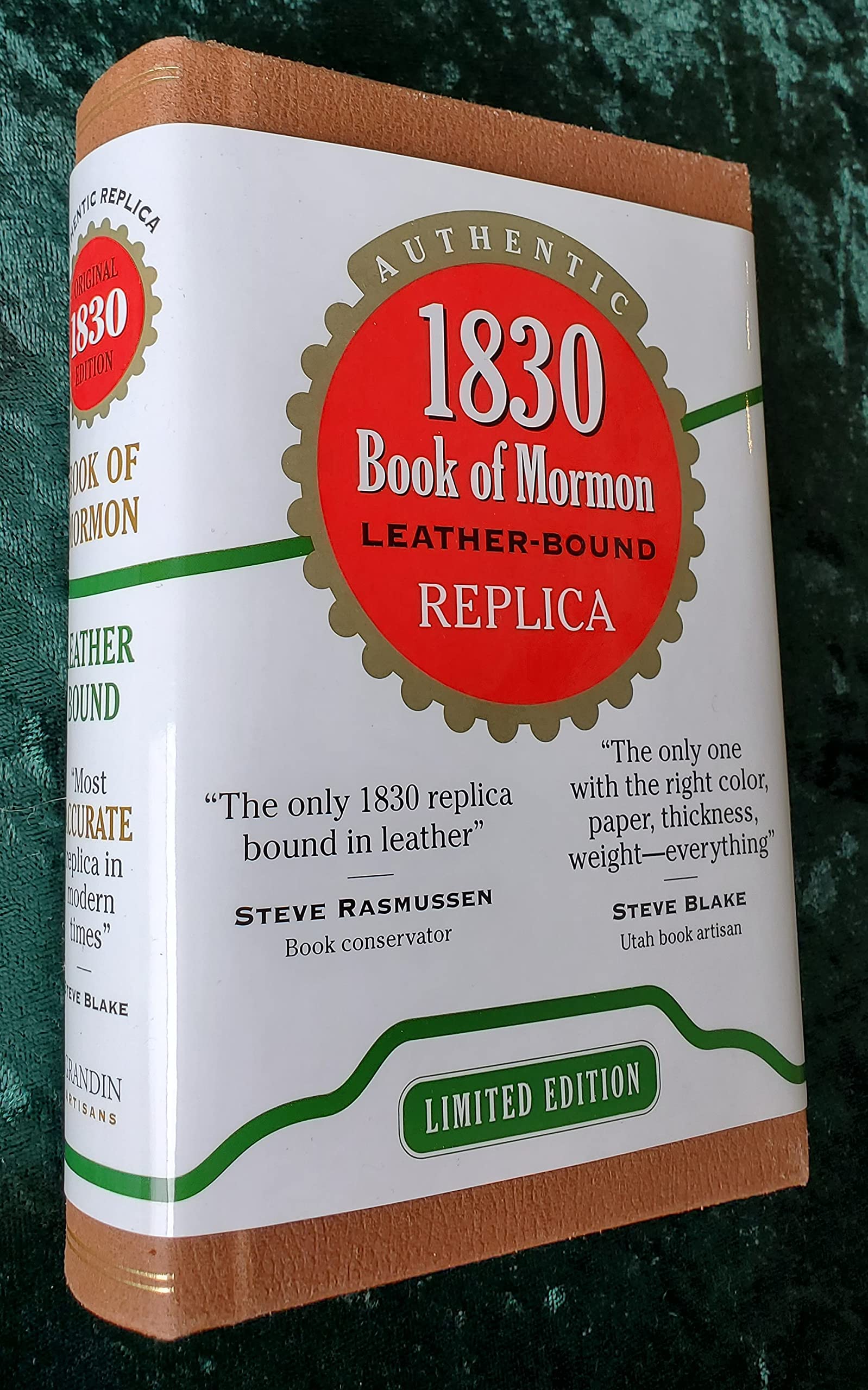 Book of Mormon: 1830 Edition (the ONLY Leather Bound replica; and the most accurate version sold) Books