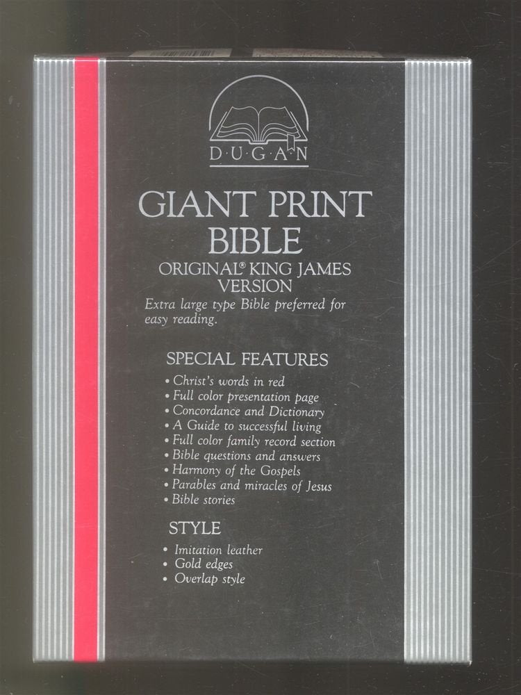 Giant Print Bible/Black/Image Buffalo Leather/Stock No 710 Books