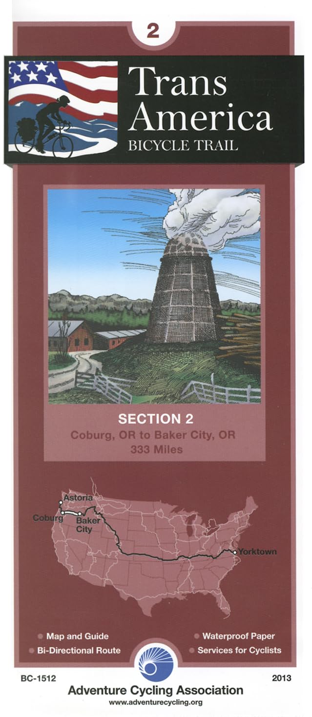 Transamerica Bicycle Trail #2: Coburg, or to Baker City, or (333 Mi.): Coburg to Baker City, Oregon - 333 Miles Maps & Plans
