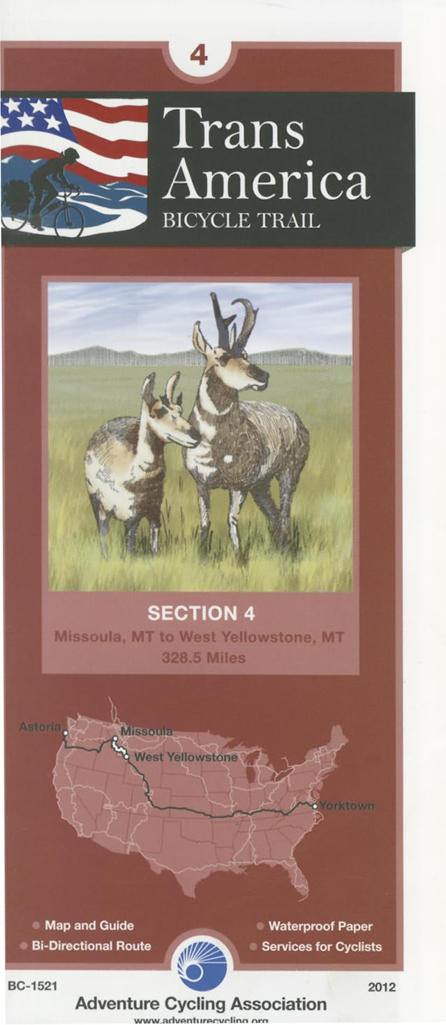 Transamerica Bicycle Trail #4: Missoula, MT - West Yellowstone, MT (329 Miles): Missoula, Montana - West Yellowstone, Montana - 329 Miles Maps & Plans