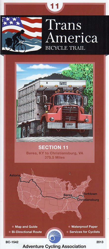 Transamerica Bicycle Trail #11: Berea, Kentucky - Christiansburg, Virginia (376 Miles) Maps & Plans