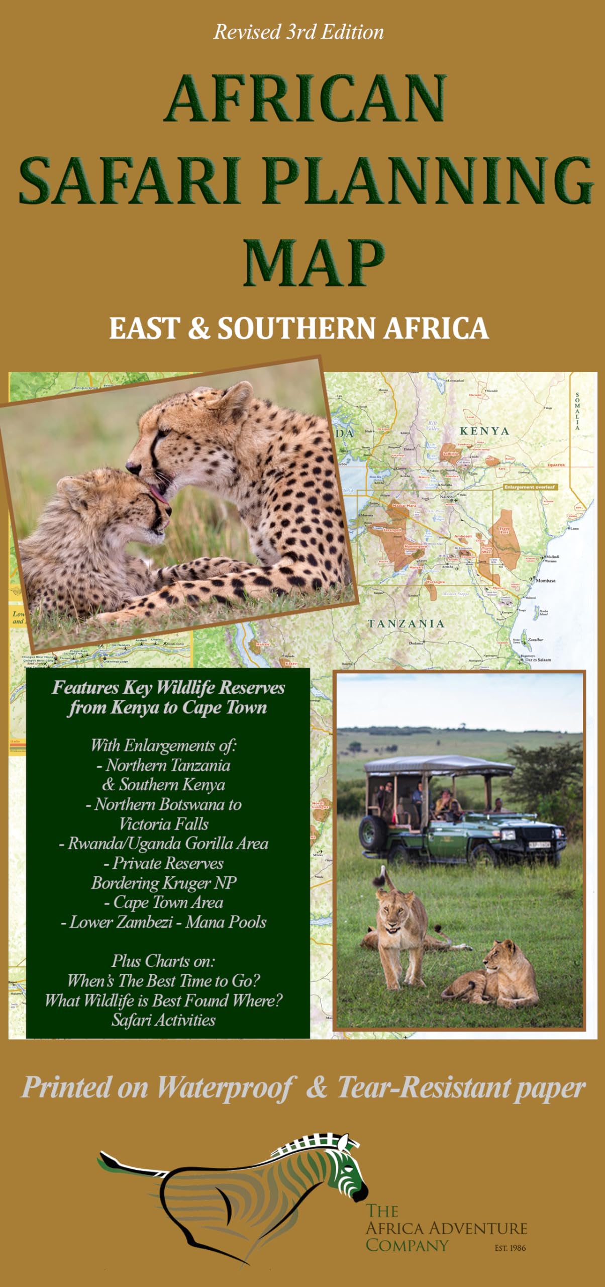 African Safari Planning Map: East & Southern Africa Leisure, Home & Garden