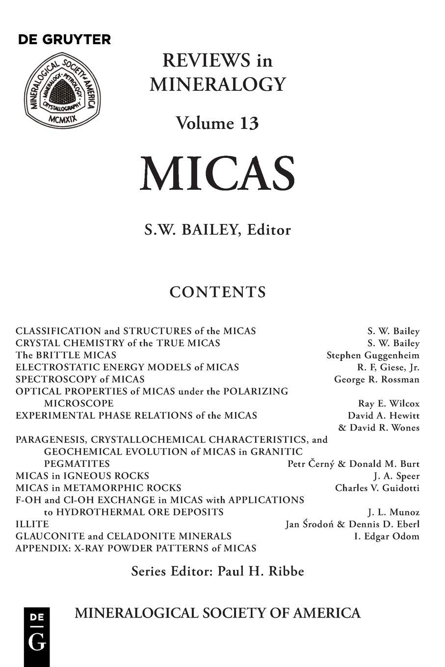 Micas (Reviews in Mineralogy & Geochemistry, 13, Band 13) Natural Sciences