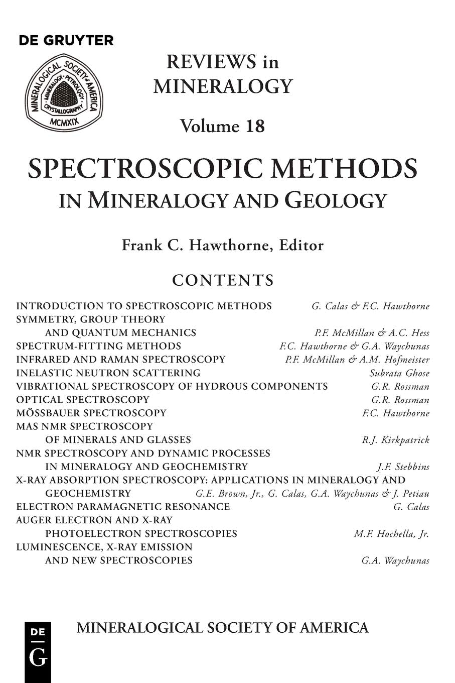 Spectroscopic Methods in Mineralogy and Geology Geology & Geography