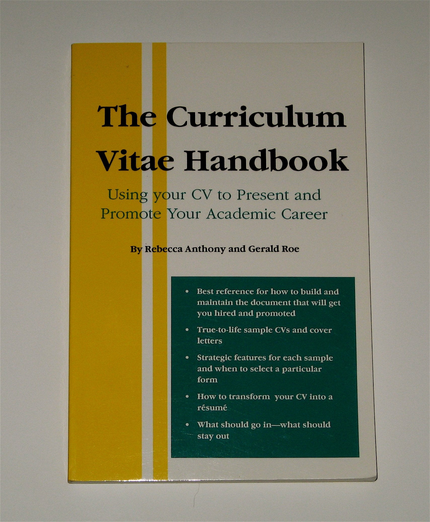 The Curriculum Vitae Handbook: Using Your Cv to Present and Promote Your Academic Career Books