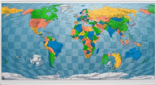 Colourmap Version3 - Green/Red/Orange/Blue, Day Glow: An illuminated view of The World. A Portrait of the Earth. Political with Physical Shading (Colourmaps S.) Learning & Reference