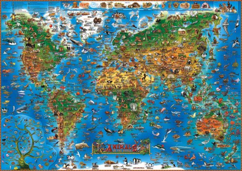 Children's Animals of the World Wall Map Maps & Plans