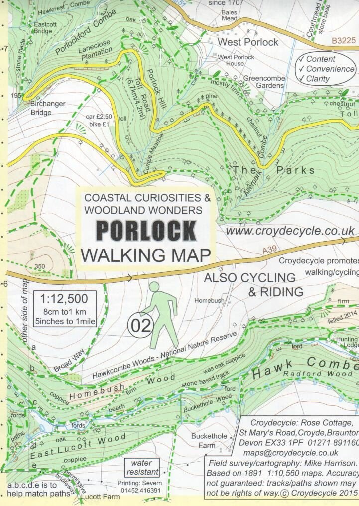 Porlock Walking Map Maps & Plans