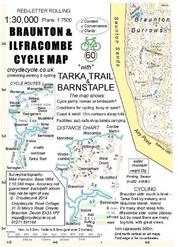 Braunton and Ilfracombe Cycle Map: with Tarka Trail & Barnstaple Maps & Plans
