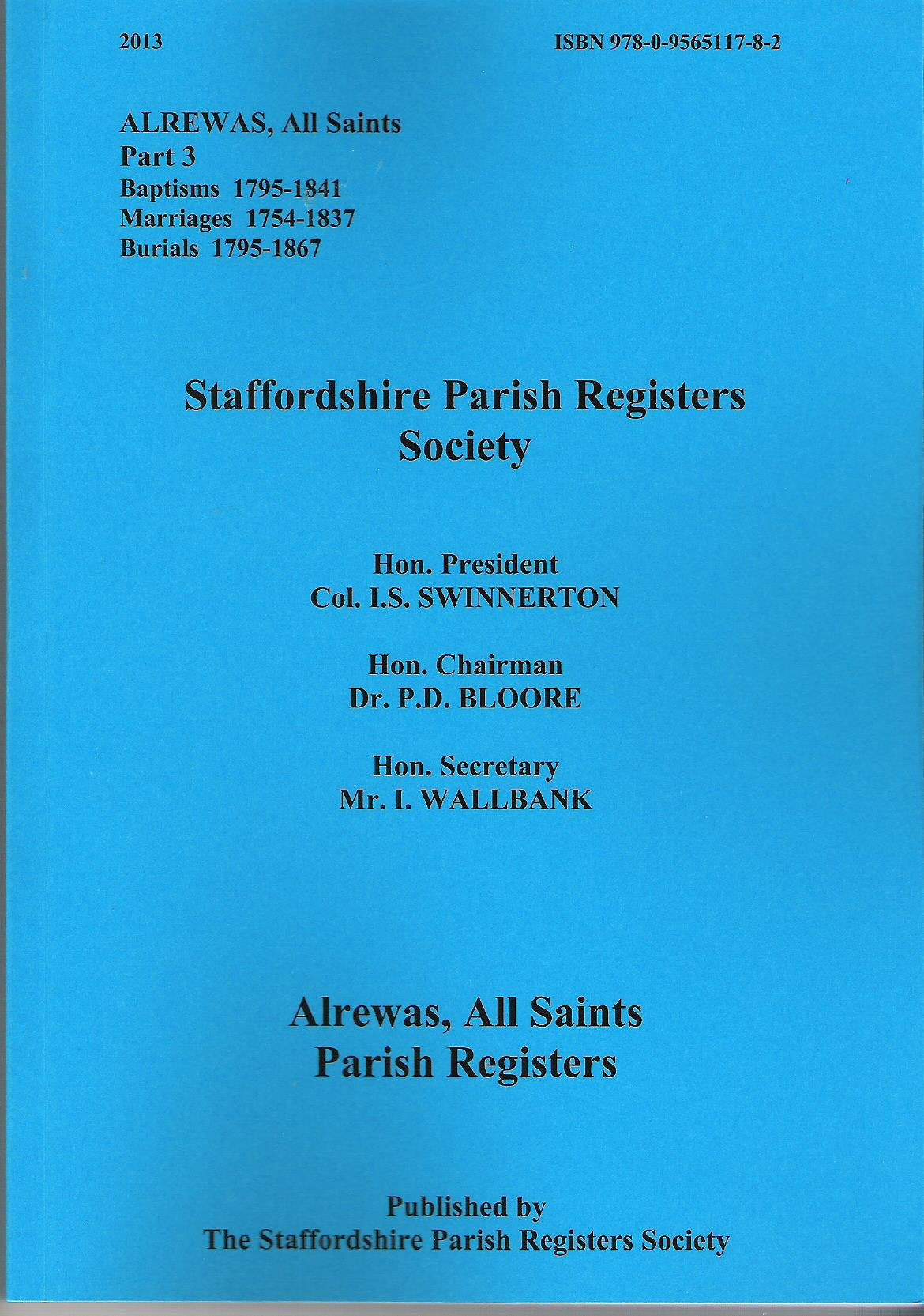 Alrewas, All Saints: Part 3: Parish Register (Alrewas, All Saints: Parish Register) Reference Books