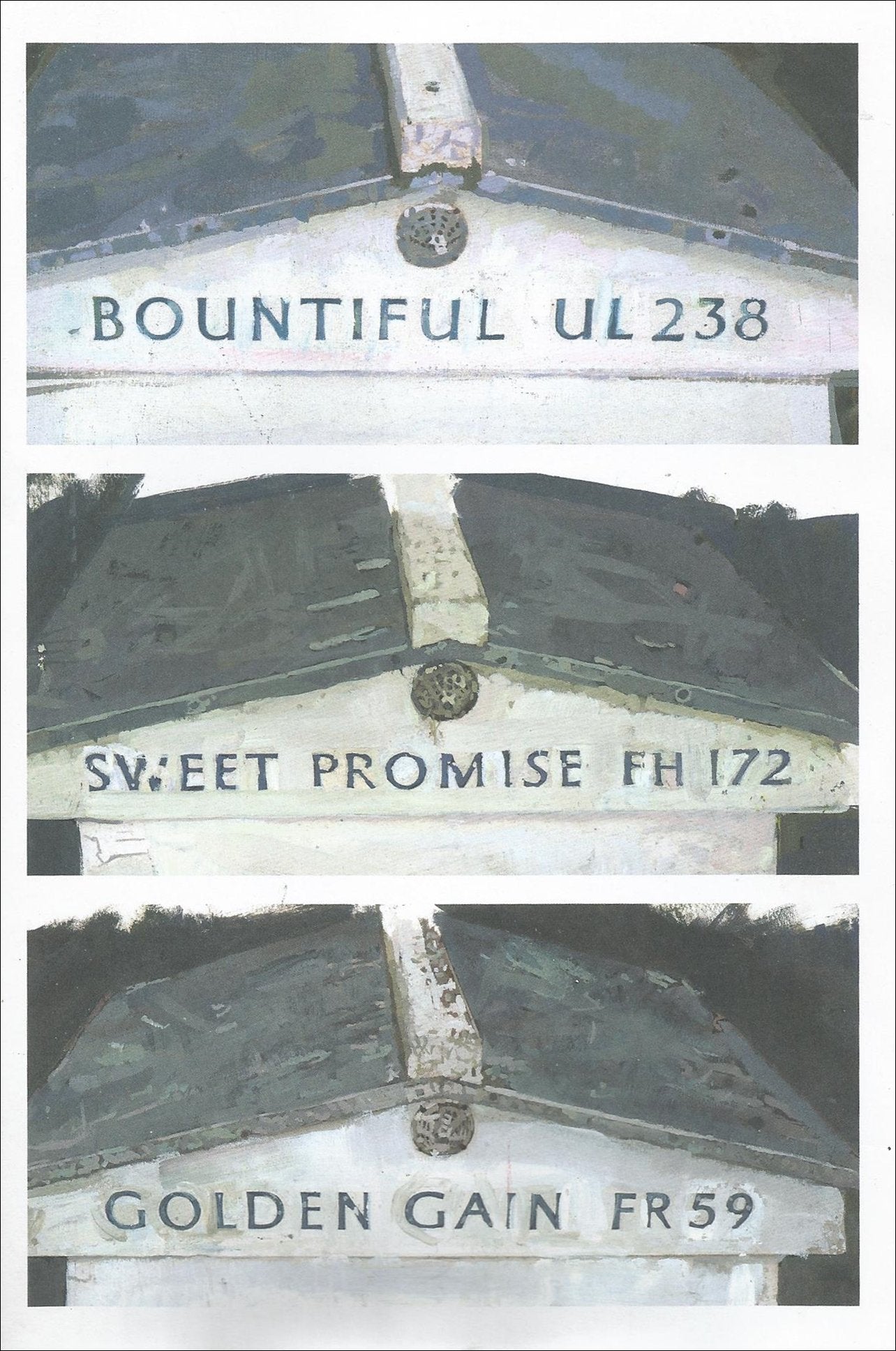 BOUNTIFUL UL 238; SWEET PROMISE FH 172; GOLDEN GAIN FR 59: Paintings and drawings by Eileen Hogan Inspired Ian Hamilton Finlay's Garden, Little Sparta, Stonypath, Scotland Books