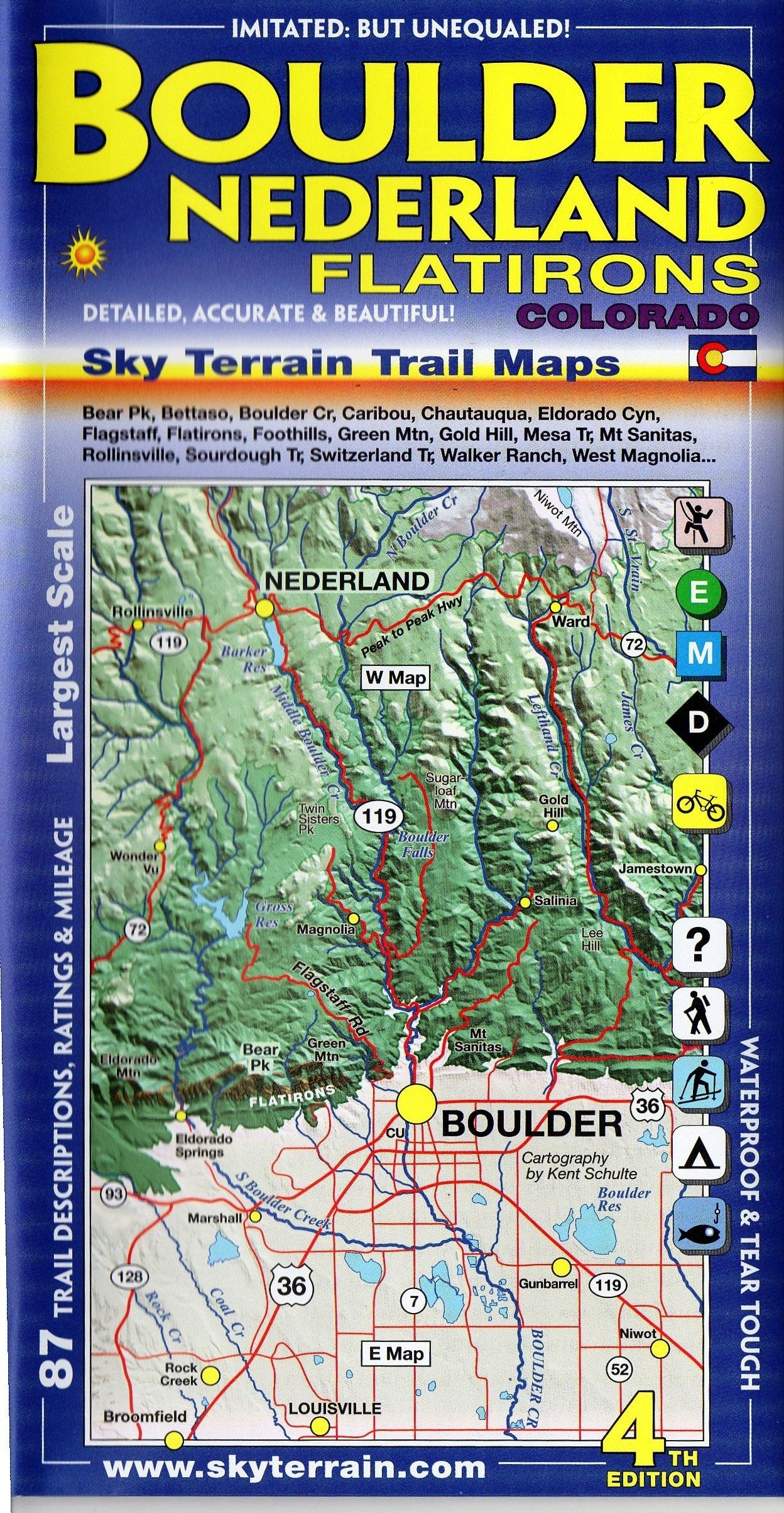 Boulder Nederland Trail Map 4th Edition Maps & Plans