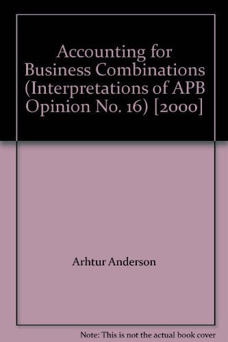 Accounting for Business Combinations (Interpretations of APB Opinion No. 16) Books