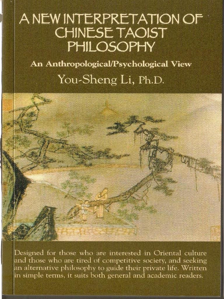 A New Interpretation of Chinese Taoist Philosophy : An Anthropological/Psychological View Books