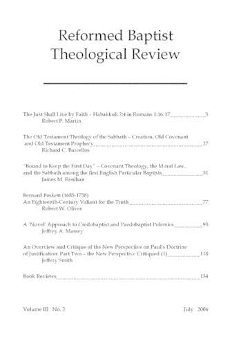 Reformed Baptist Theological Review III: 2 Social Sciences