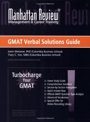 Manhattan Review: Turbochange Your GMAT - Verbal Solutions Guide (Turbocharge Your Gmat) Business, Finance & Career