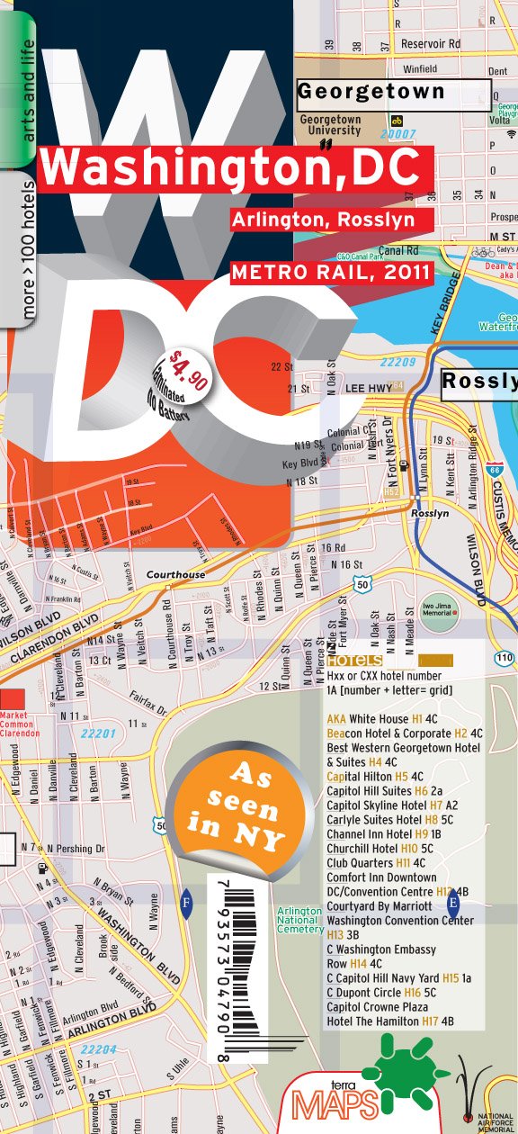 TerraMaps Washington DC Street Maps - Subway - Laminated Maps & Plans