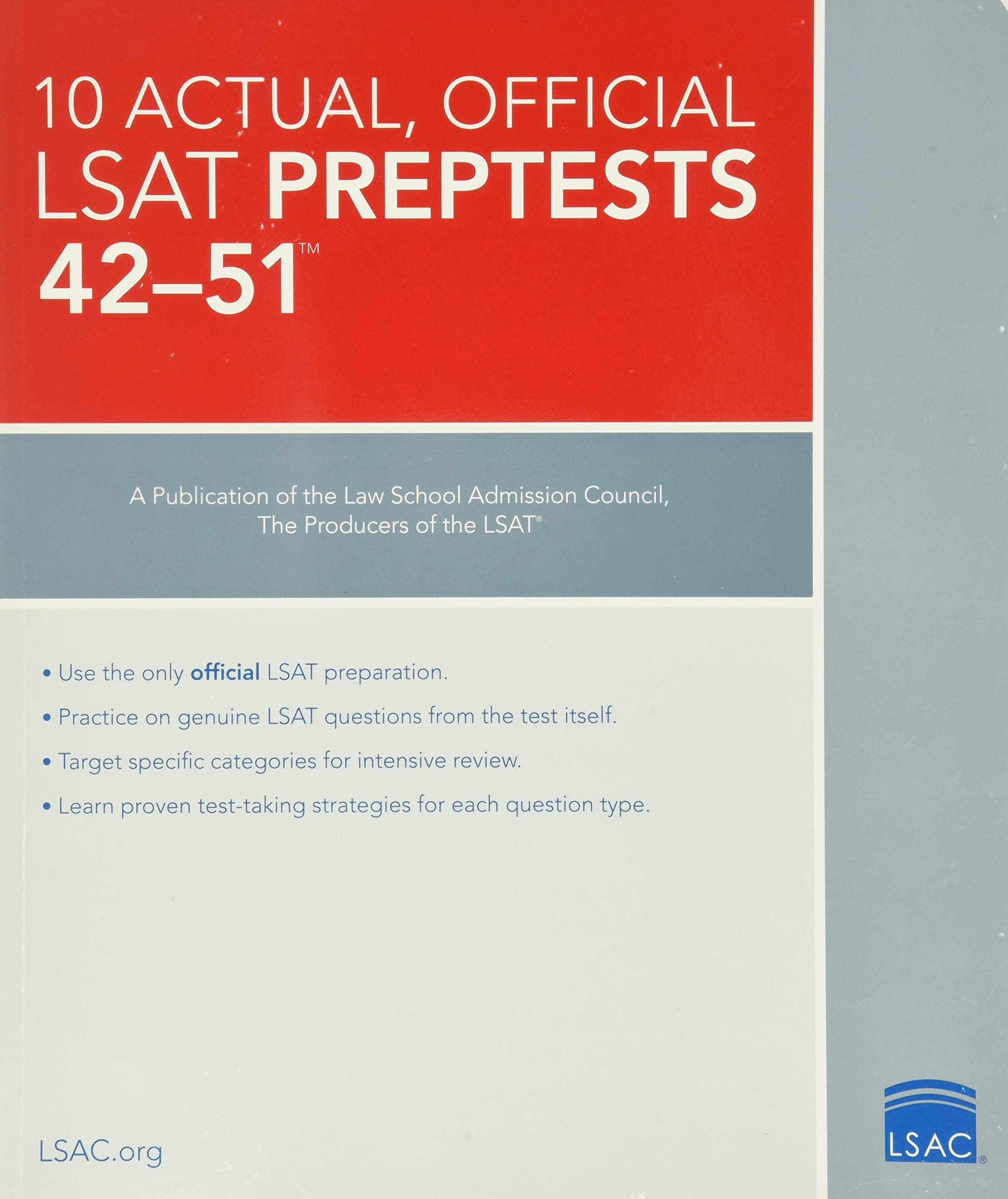 10 Actual, Official LSAT Preptests 42-51 book