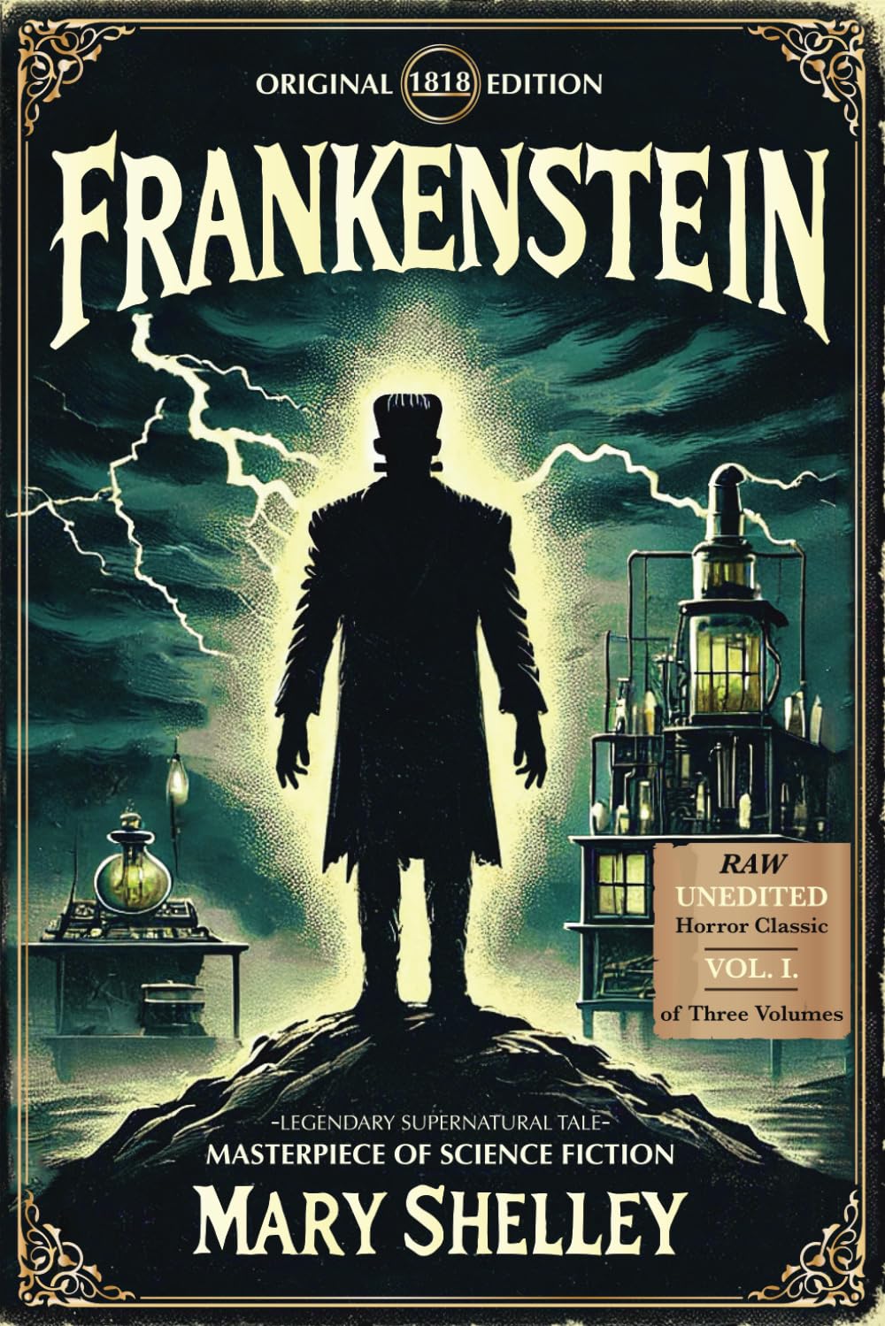 FRANKENSTEIN - Original 1818 Edition - Raw unedited version of the Hauntingly powerful Legendary Tale. A masterpiece of Supernatural Science Fiction and mystery, this horror classic is Volume 1 of 3 Horror & Mystery