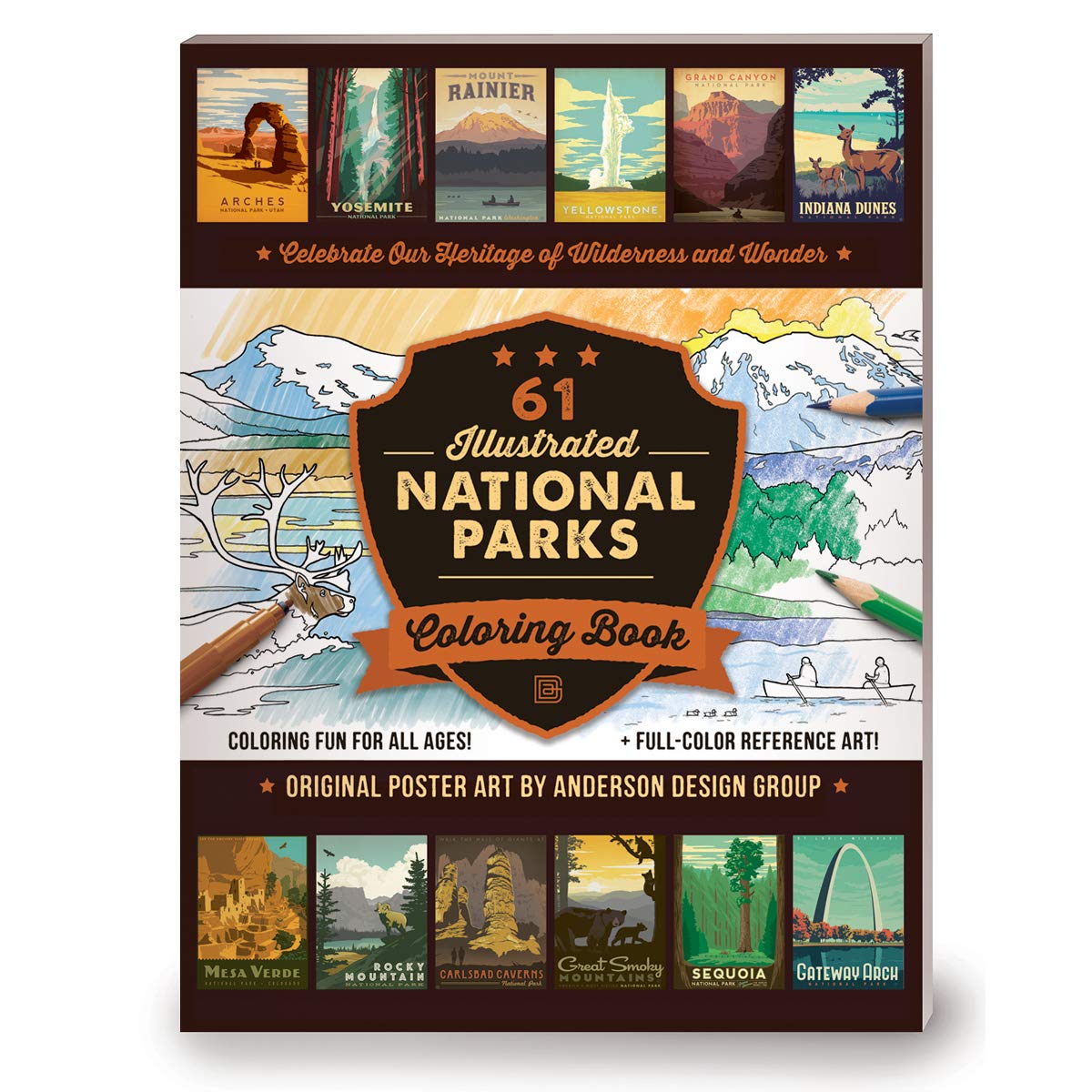 59 Illustrated National Parks Coloring Book Books