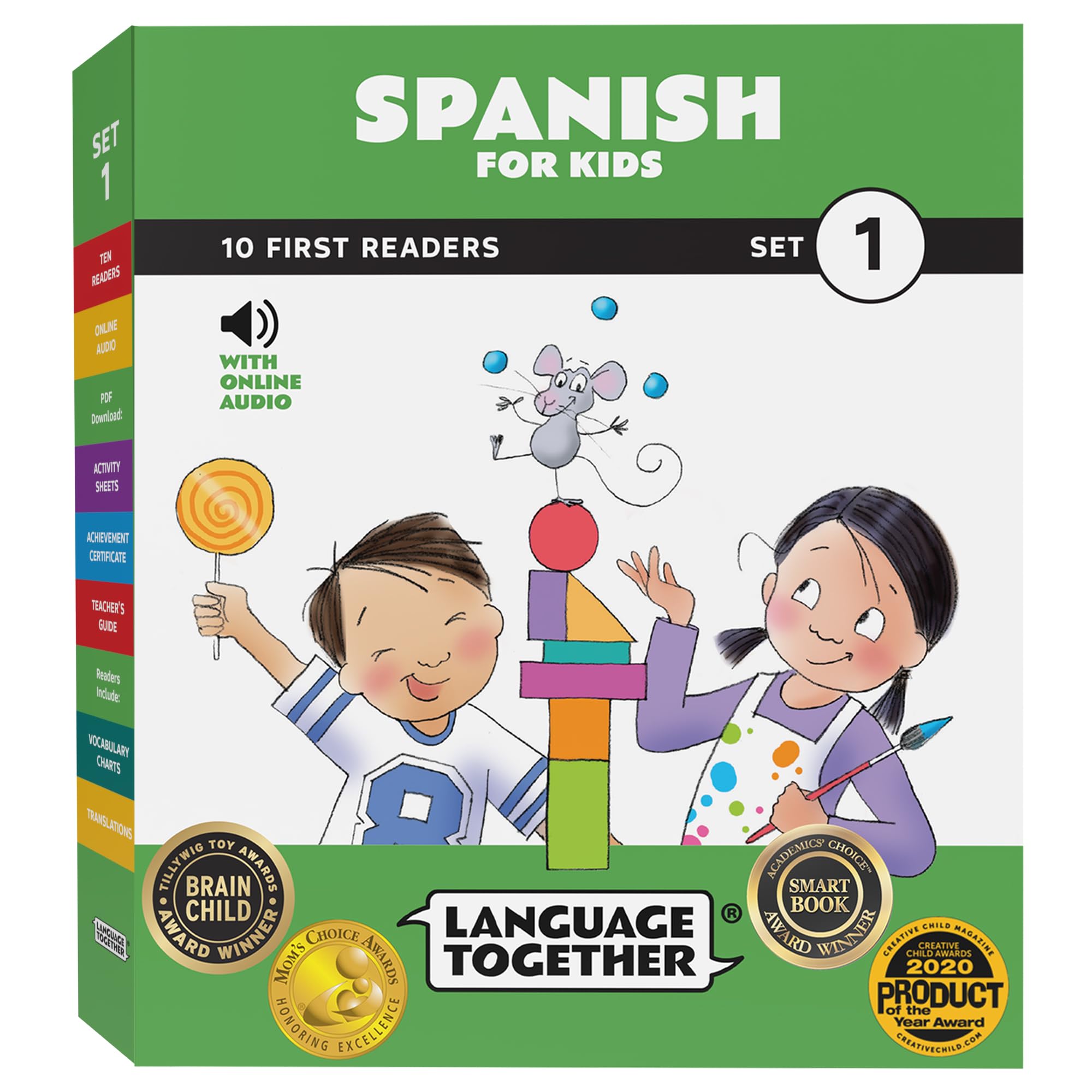 Spanish for Kids: 10 First Reader Books with Online Audio and English (Beginning to Learn Spanish) Set 1 by Language Together Foreign Languages ​​& Dictionaries