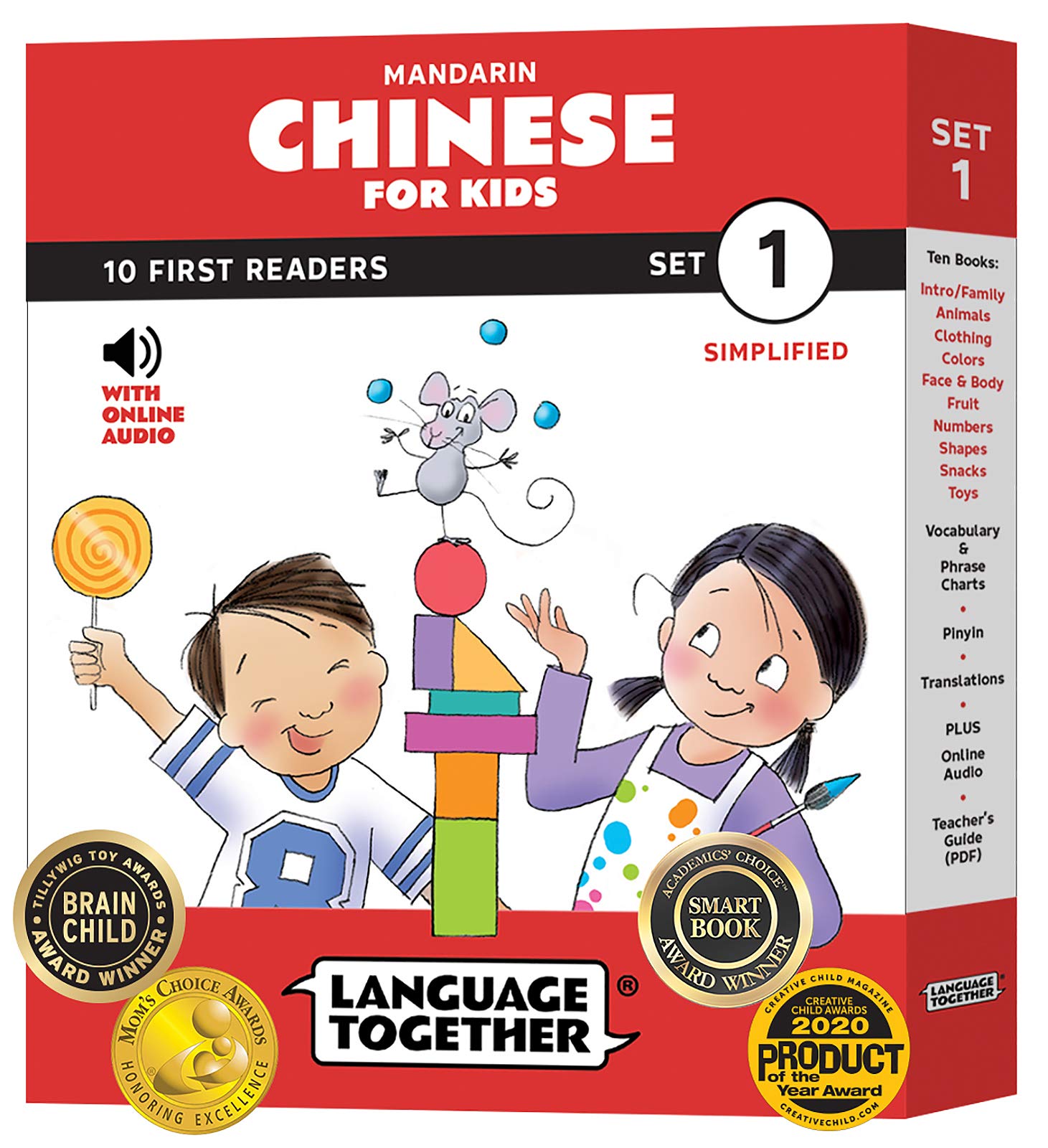 Chinese for Kids: 10 First Reader Books with Online Audio, Pinyin, Simplified Characters (Beginning to Learn Mandarin) Set 1 by Language Together Books