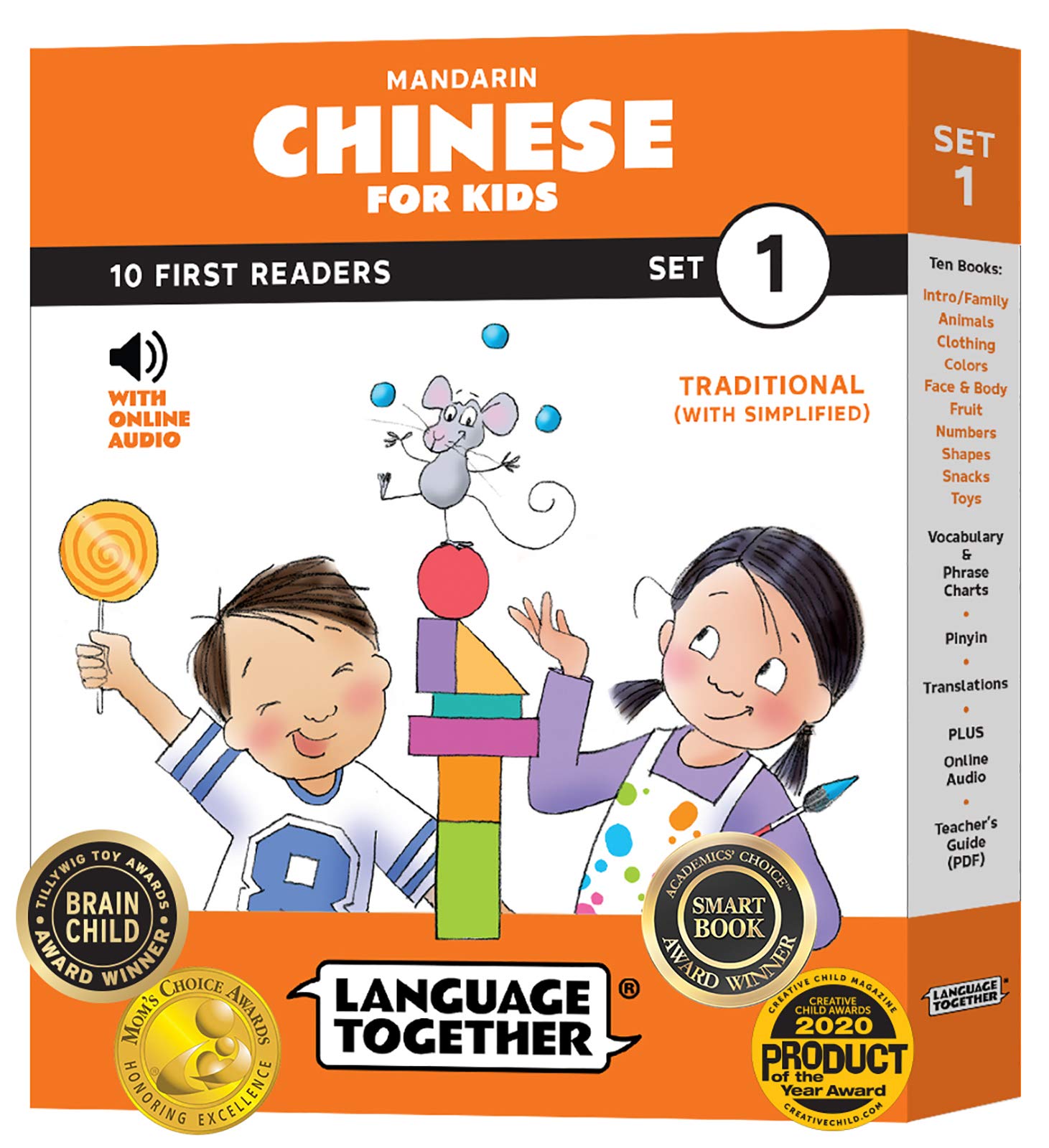 Chinese for Kids: 10 First Reader Books with Online Audio, Pinyin, Traditional Characters (Children Learning Mandarin) Set 1 by Language Together Foreign Languages ​​& Dictionaries