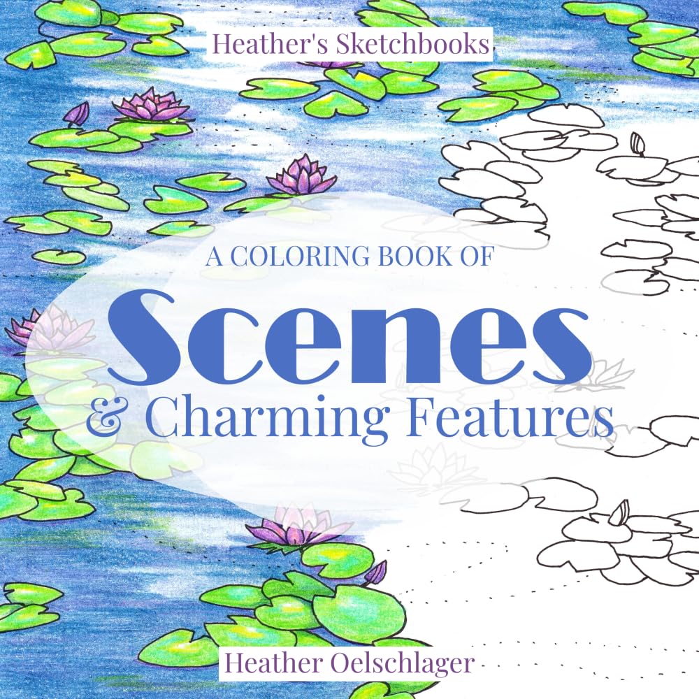 A Coloring Book of Scenes & Charming Features (Heather's Sketchbooks) Hobbies & Crafts