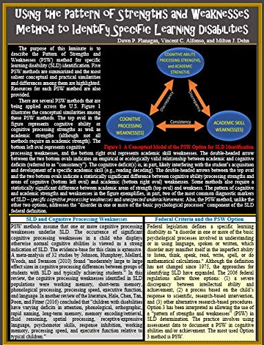 Using the Pattern of Strengths and Weaknesses Method to Identify Specific Learning Disabilities Books