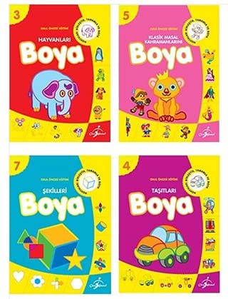 Okul Öncesi Boyamalı Alıştırma (10 Kitap Takım) Books