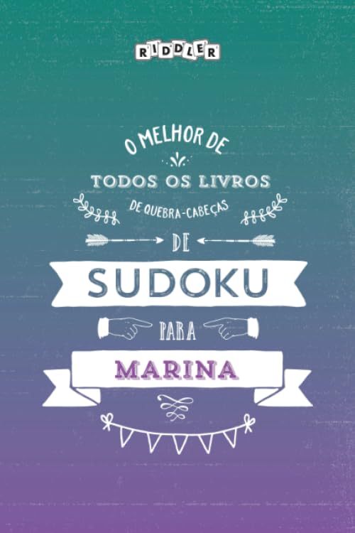 O melhor livro de quebra-cabeças de Sudoku para Marina (Portuguese Edition) Books