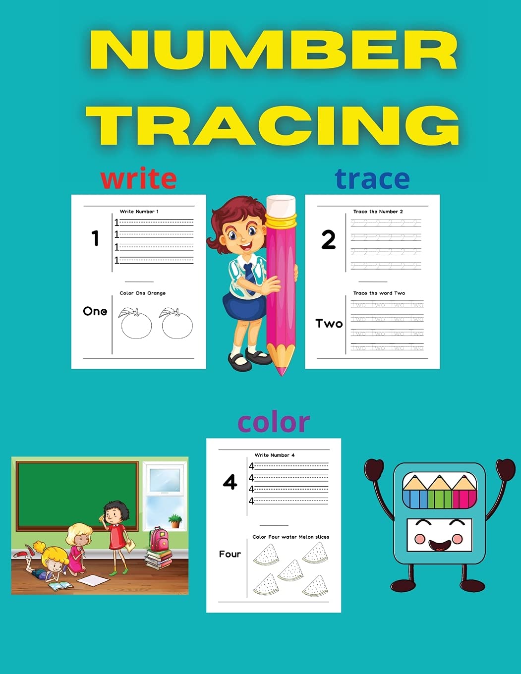 Number Tracing: Workbook for Preschool, Kindergarten, and Kids Ages 3-7 ABC Activity Pages Activity Book for Girls and Boys Amazing Tracing Numbers Non-fiction