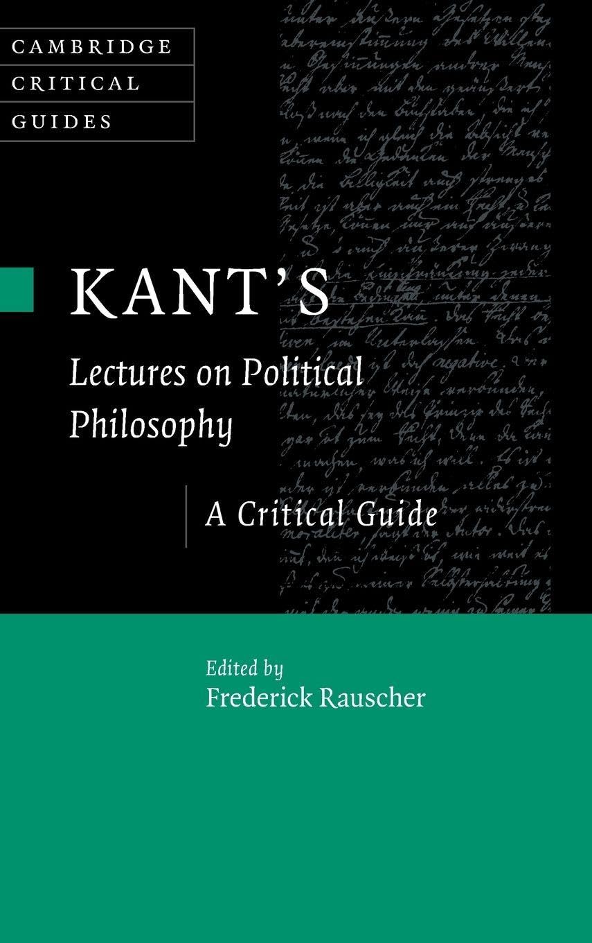 Kant's Lectures on Political Philosophy Philosophy